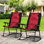 Ensemble de mobilier d'extérieur 2 pièces avec 2 chaises berçantes pliantes rembourrées, style bistro pour porche, camping, balcon, rouge, chaise