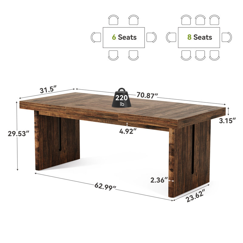 70.9" Long Office Executive Desk, Large Computer Desk for Home Office