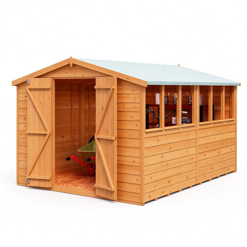 Garden Value 8 Ft. W x 10 Ft. D Overlap Apex Shed, No