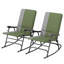 Ensemble de chaises berçantes pliantes, ensemble de 2 chaises berçantes d'extérieur, siège large, dossier haut rembourré