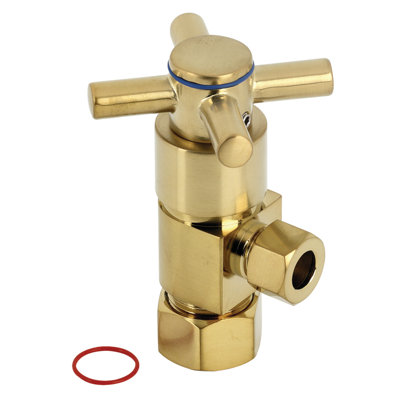Kingston Brass Concord 5/8-Inch OD Comp x 3/8-Inch OD Comp Anti-Seize Deluxe Quarter-Turn Ceramic Hardisc Cartridge Angle Stop