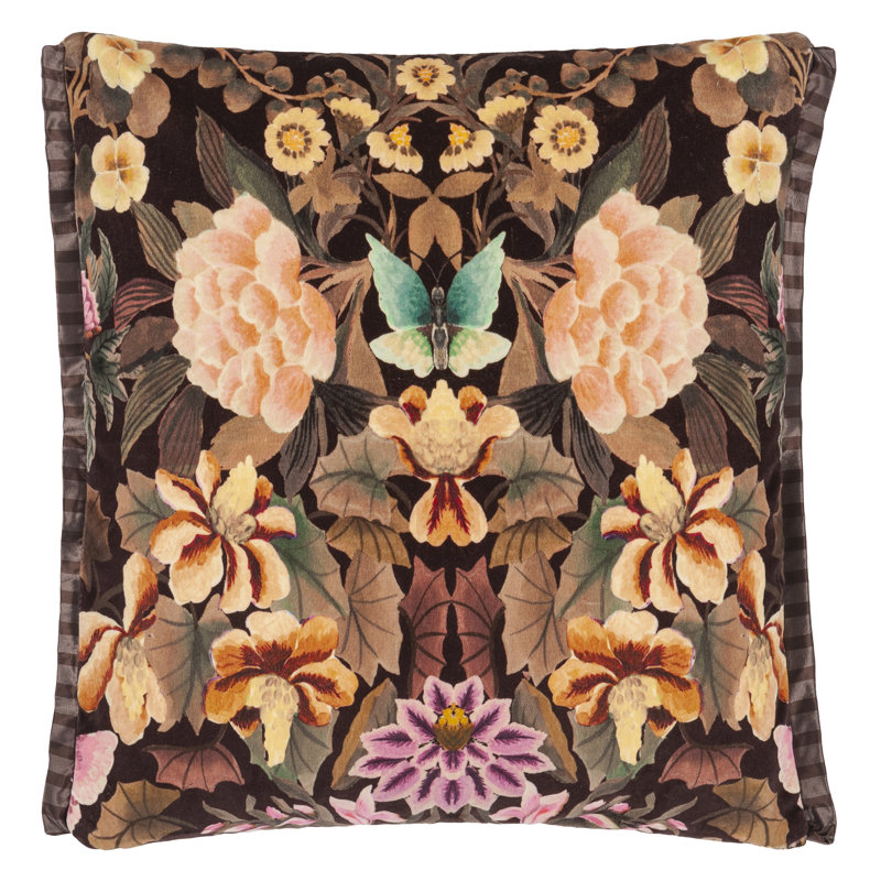 Ikebana Damask Chocolate Decorative Pillow