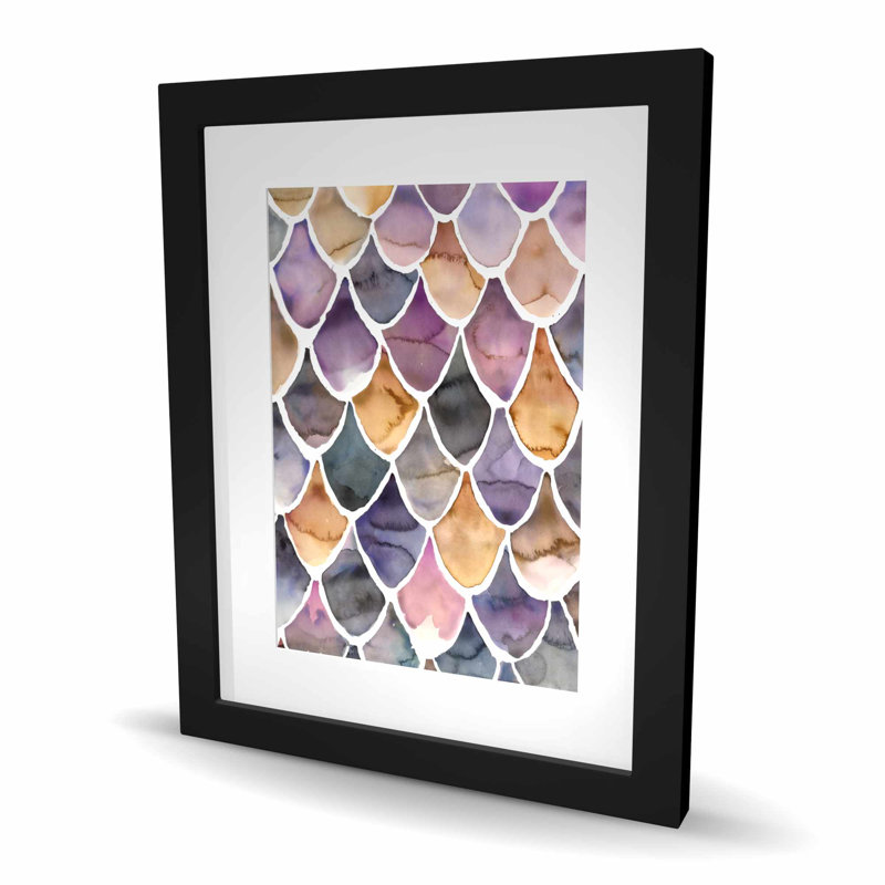 Mauve comme une sirène - reproduction encadrée mate pour la décoration intérieure, H 20 po x l 16 po, Noir