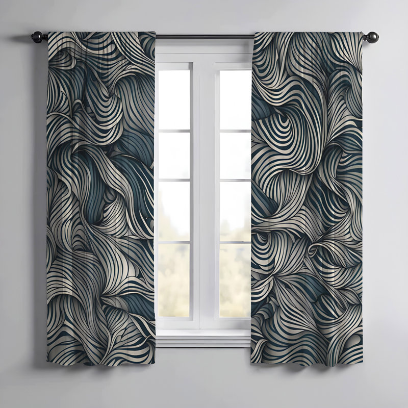 Paire de rideaux semi-transparents en polyester Erix, L 56 po x L 78 po