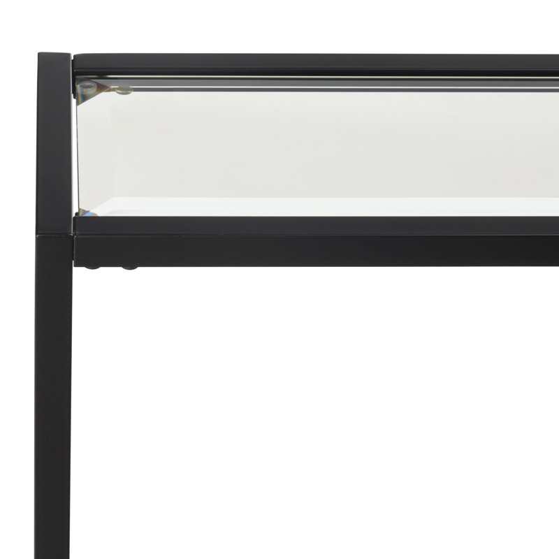 Console Charlie-Adam, 29" H x 72" W x 8" D, Clear, Noir