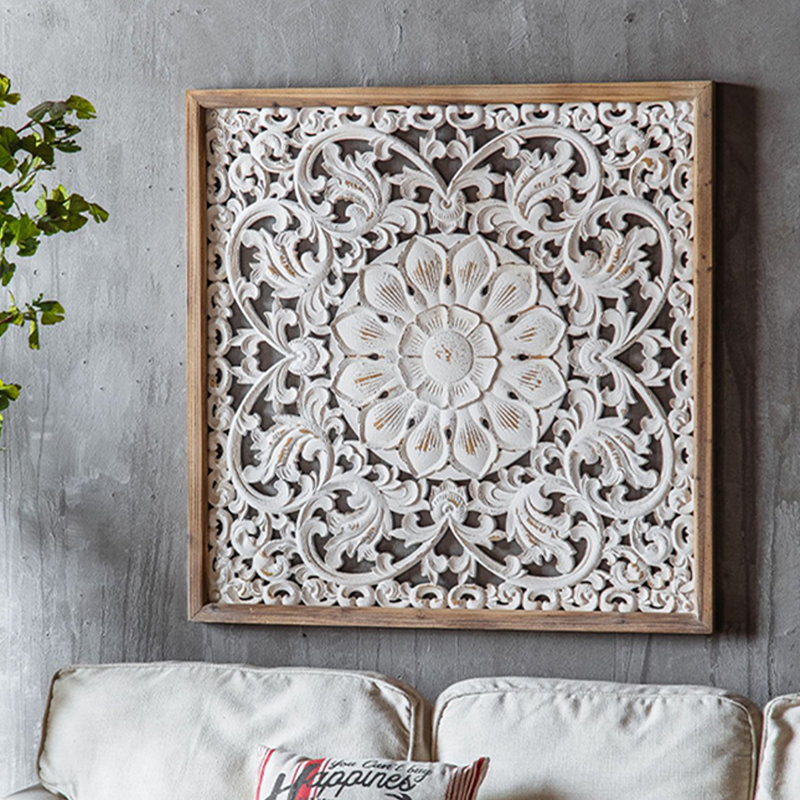 Retro White Solid Wood Wall Decor