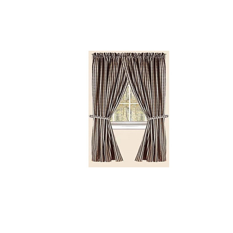 Panneau de rideau simple obscurcissant 100% coton Carnamaddy, Noir, l 84 po x L 86 po