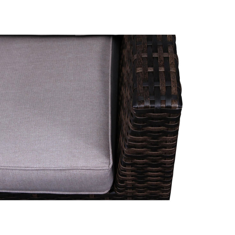 Canapé modulaire réversible en osier de 122 po entièrement assemblé pour terrasse extérieure