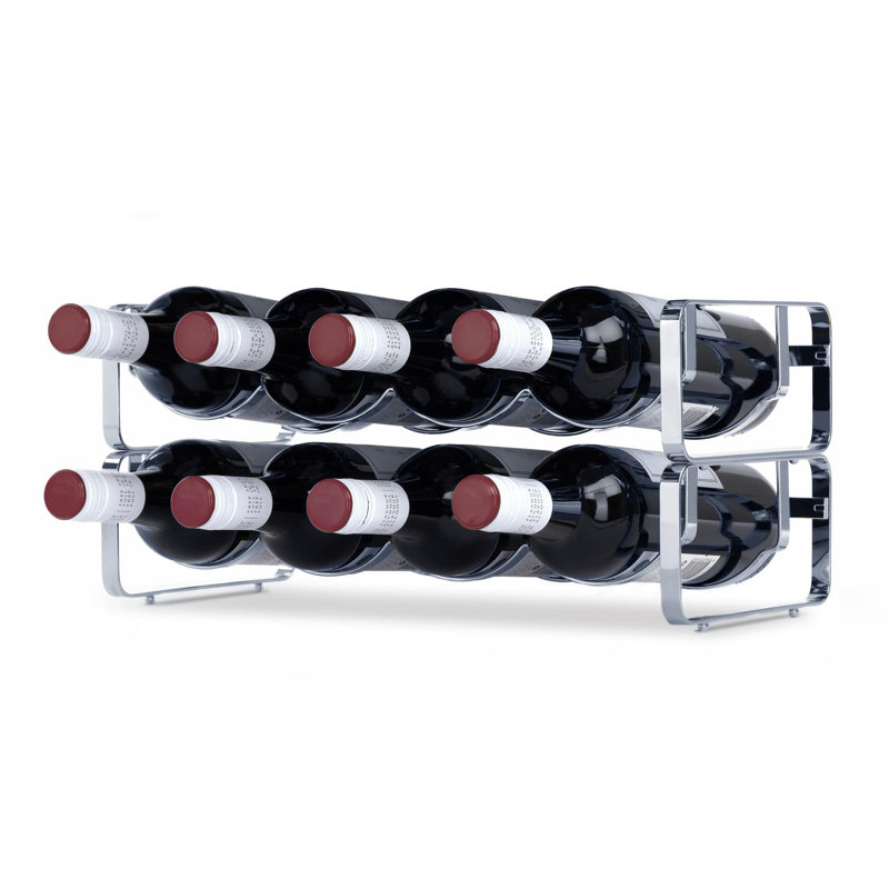 8 Bottle Wine Bottle Rack, Silver