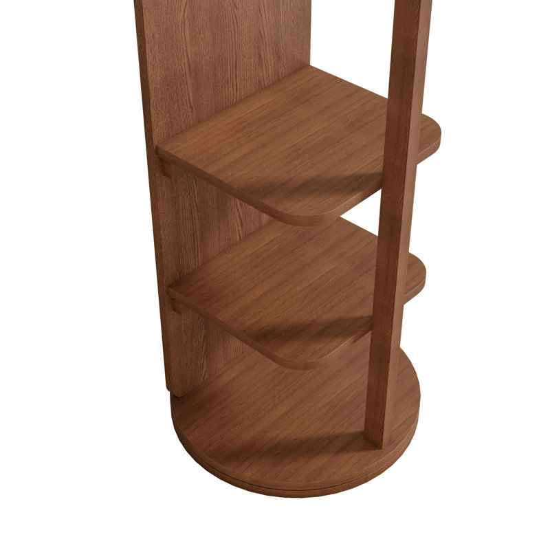 Coat rack with full-length mirror, Walnut