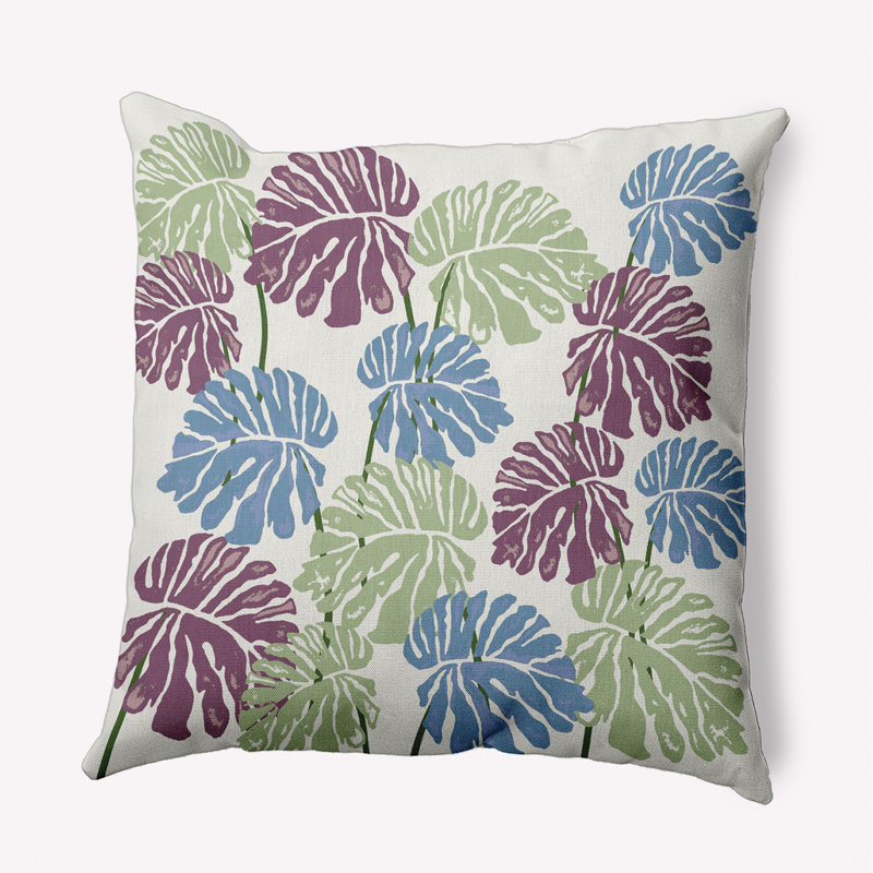 Coussin décoratif floral intérieur / extérieur en polyester, H 20 po x l 20 po, Square