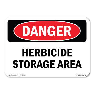 Herbicide Storage Area Plastic Sign 10" X 7"