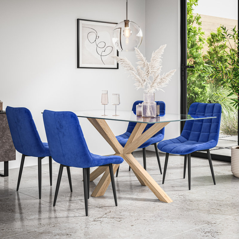 Ahni 6 - Person Dining Set, Blue