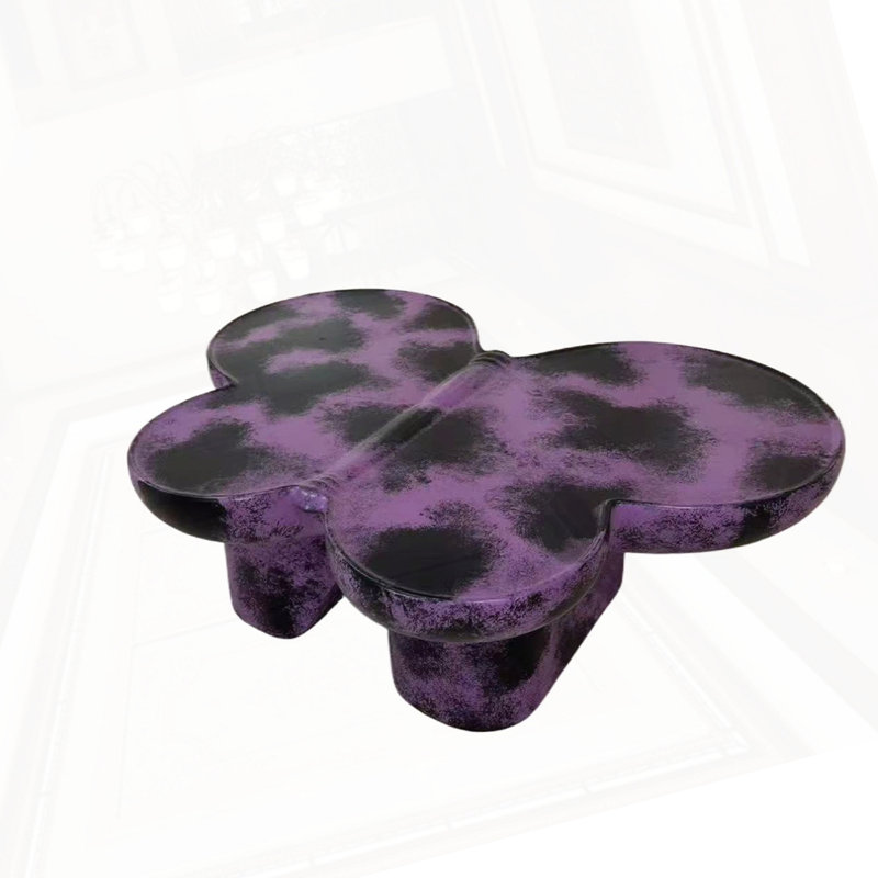 Table basse style papillon, Mauve / Noir