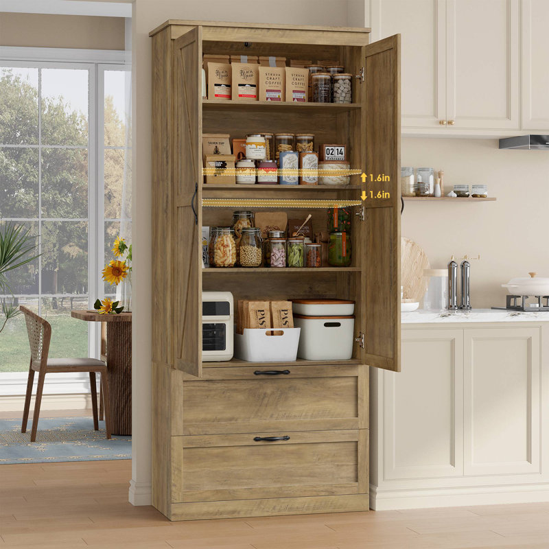 Bergeron 70.3'' Kitchen Pantry, Rustic Brown