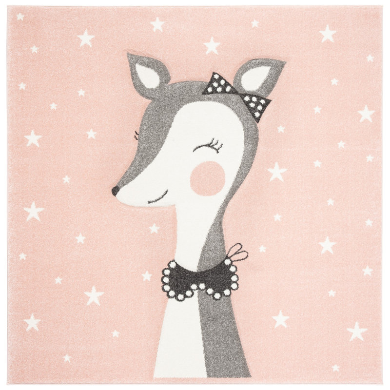 Tapis rose pour enfant Gabor, Carré 5 pi 3 po