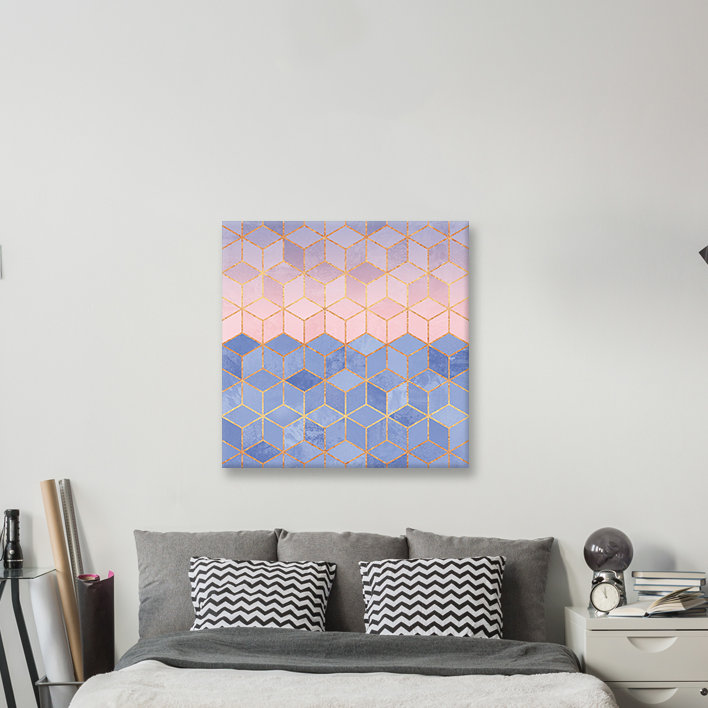 Quartz rose et cubes de sérénité, H 12 po x l 12 po x P 1,5 po, Pas de tapis, Toile tendue