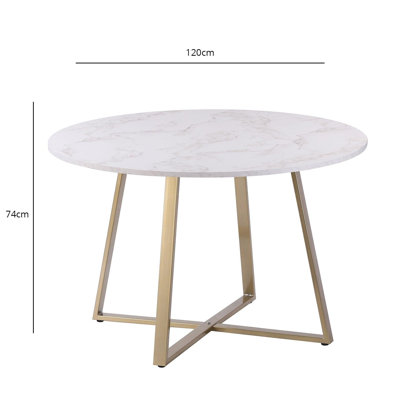 Addalee Round Dining Table with Steel Base