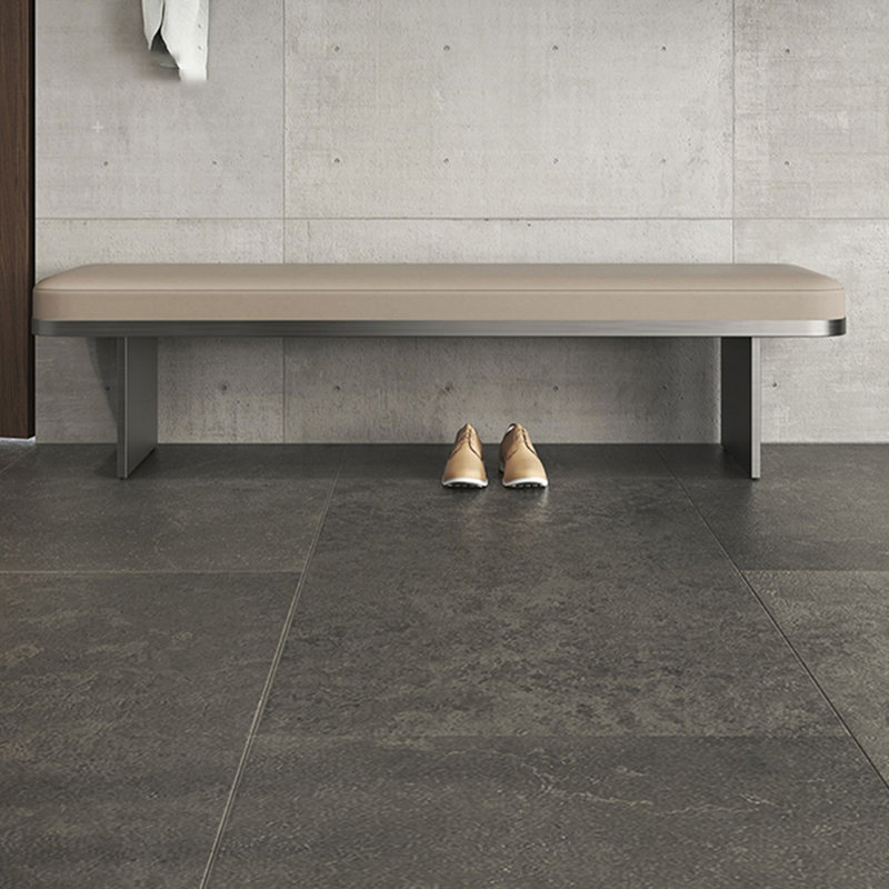 Banc rembourré en similicuir, 17.72"H x 47.24"W x 15.75"D