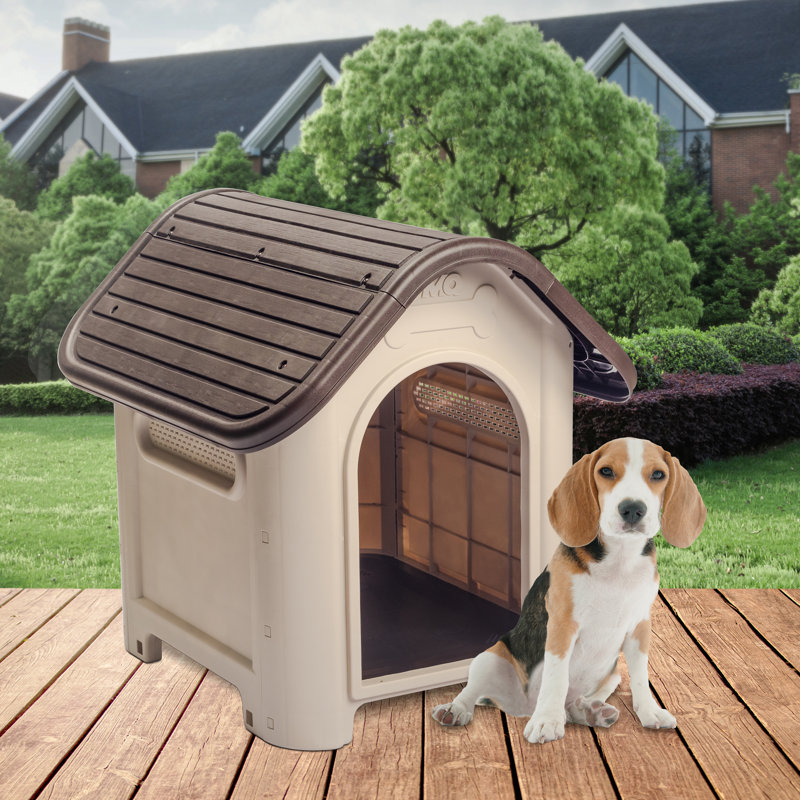 Dog House for Small/Medium Breeds, Espresso/Beige