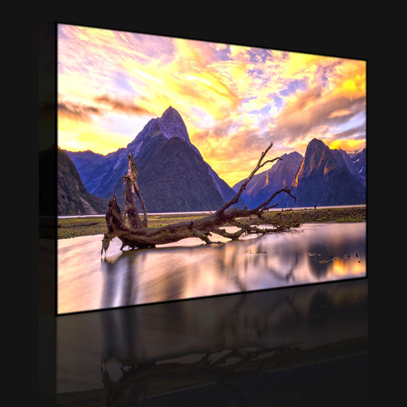 Uprooted Tree In Beautiful Mountain Landscape by No - Wrapped Canvas Print, 60cm H x 80cm W x 4.5cm D, Without lighting