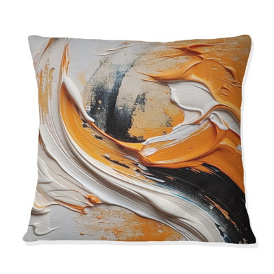 Coussin orange et noir Mystic Spirals IV - Abstract Spirals