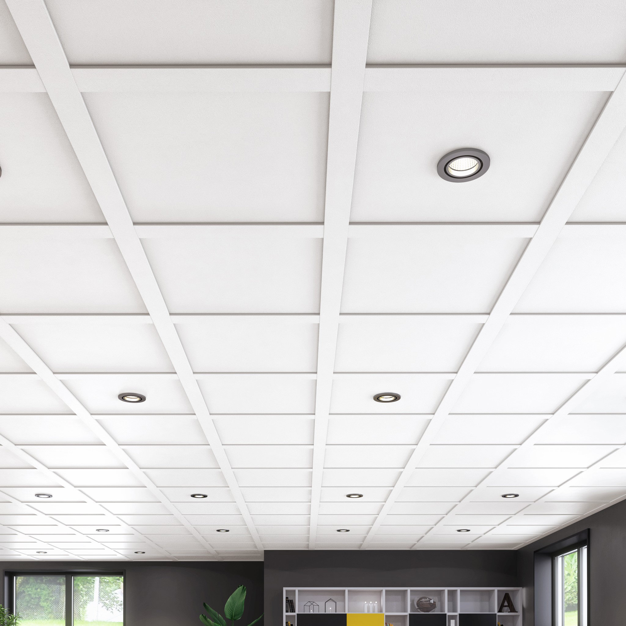 80 Sq Ft Suspended Ceiling Tile And Grid Kit 