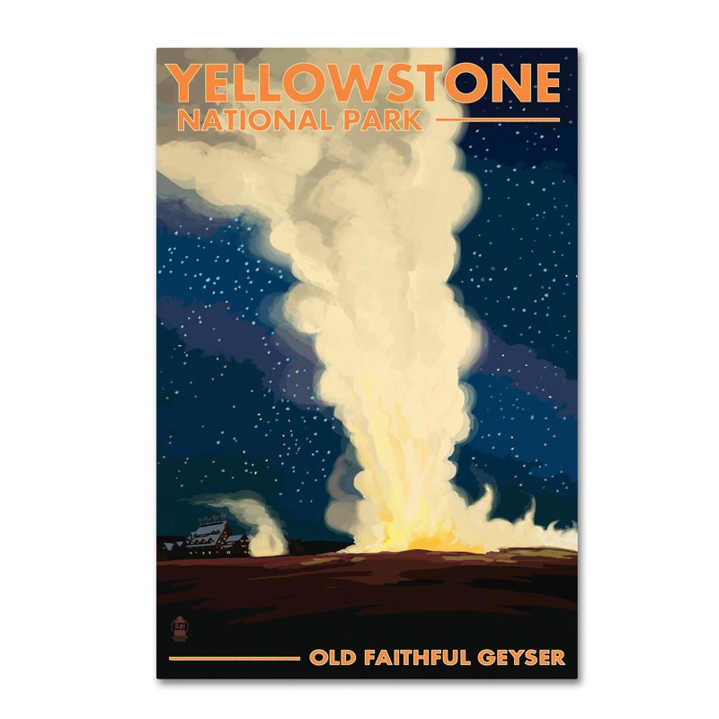 Yellowstone National Park Old Faithful Geyser Canvas Art