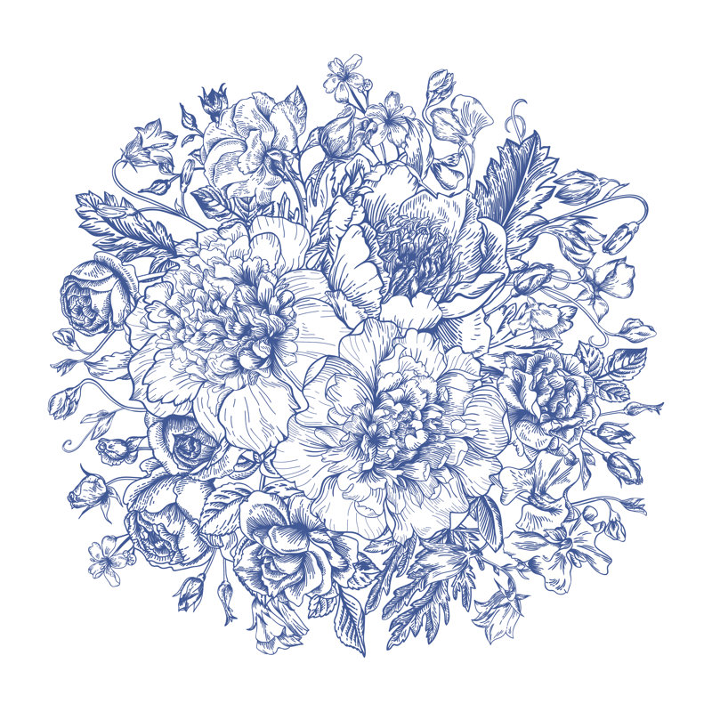 Bouquet de fleurs d'été - impression sur toile tendue, H 12 po x l 12 po