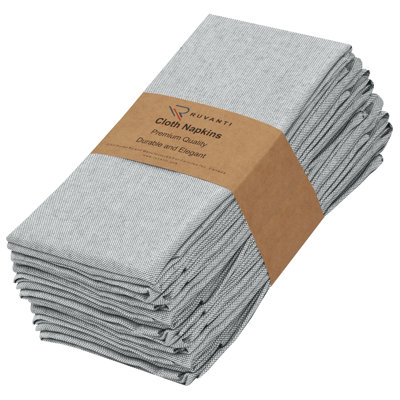 Poly Cotton Square Cloth Napkins Chambray Fabric
