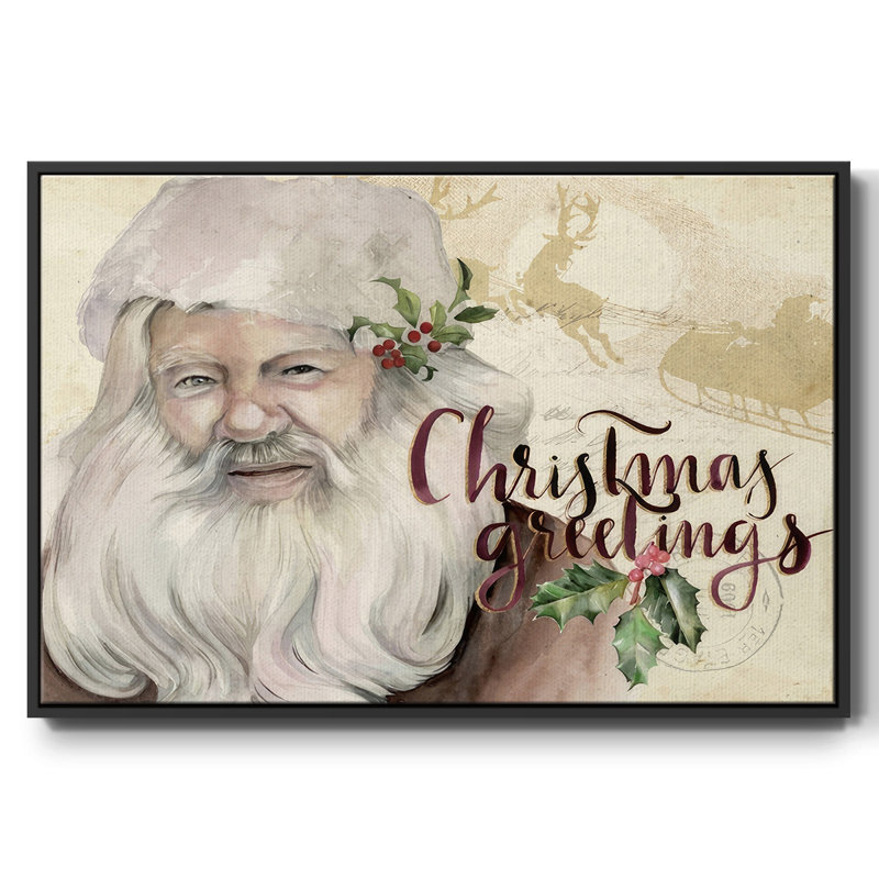 " Christmas Greetings Collection A ", Black Framed, 17" H x 25" W x 1.5" D
