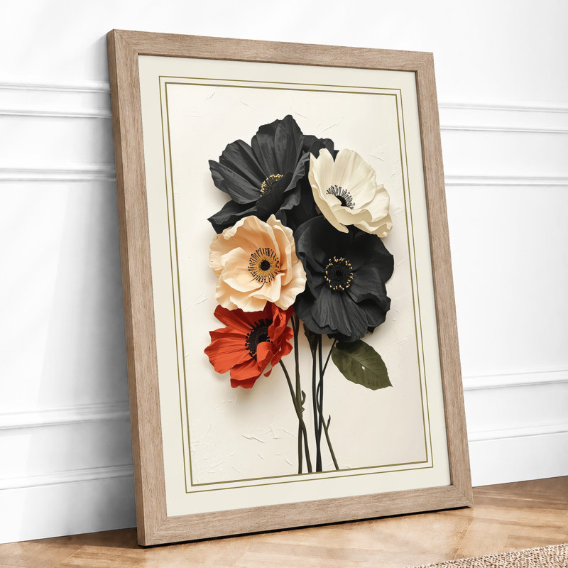 Bouquet Study Botanical - Framed Print, A2 - 59.4 x 42.0 cm, Oak