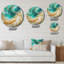 Horloge murale Golden Ocean Waves-93379392