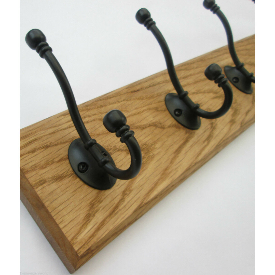 Solid Wood 9 - Hook Wall Mounted Coat Rack