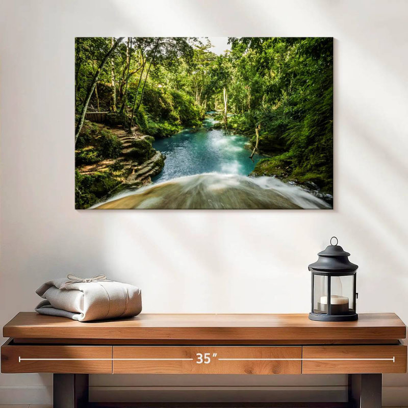 Alvord Jamaican Waterfall Paradise, H 16 po x l 24 po