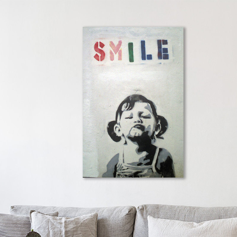 « sourire », reproduction d’impression sur toile tendue, H 18 po x l 12 po x P 1,5 po
