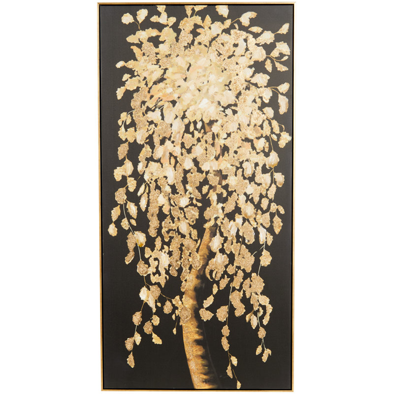 Arbre en polystone avec art mural encadré