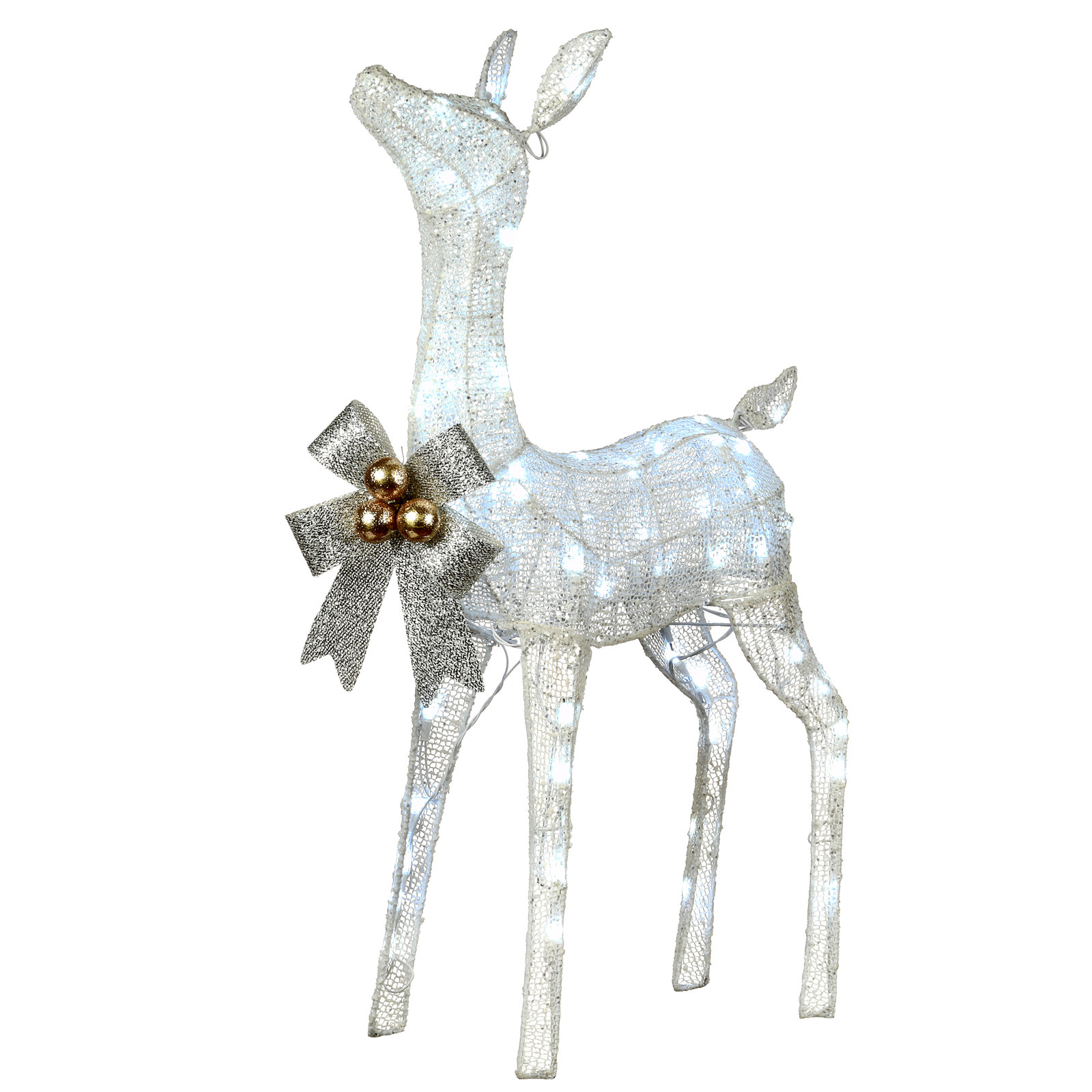 The Holiday Aisle® 36" Pre-Lit Glittered Fawn