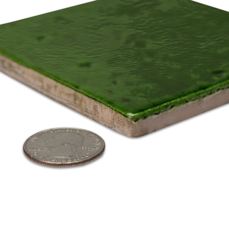 Menorca 4 In. X 4 In. Ceramic Wall Tile, Tourmaline Green