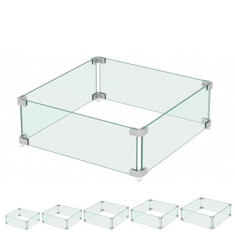 Verre pare-flammes Aledra, H 6 po x l 17,5 po x P 17,5 po