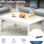 Table basse d'extérieur rectangulaire moderne en aluminium blanc de 109 cm (43 pouces), résistante aux intempéries, plateau à lattes, légère et portable, design pour patio, finition rouille délavée