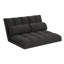 Canapé-lit à 3 volets, matelas pliant avec 2 coussins, rembourrage en mousse haute densité noir, tissu en polyester-57585266
