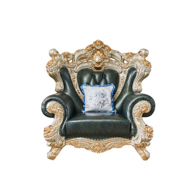 Fauteuil 124 po en cuir véritable capitonné