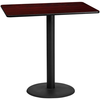Carrus Rectangular Laminate Dining Table Top with Round Base