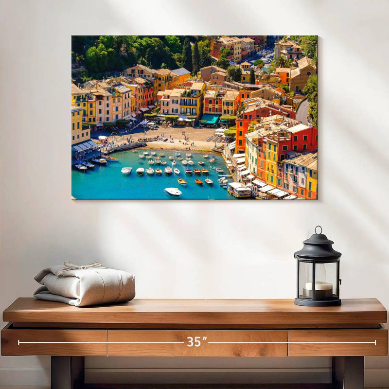 Ravi Portofino, ville de pêche, H 16 po x l 24 po