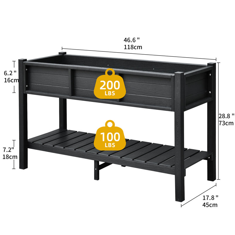 Slawa Elevated Planter, Black
