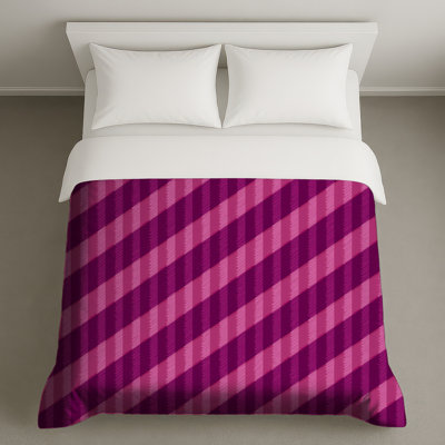 Housses de couette à rayures diagonales roses et mauves