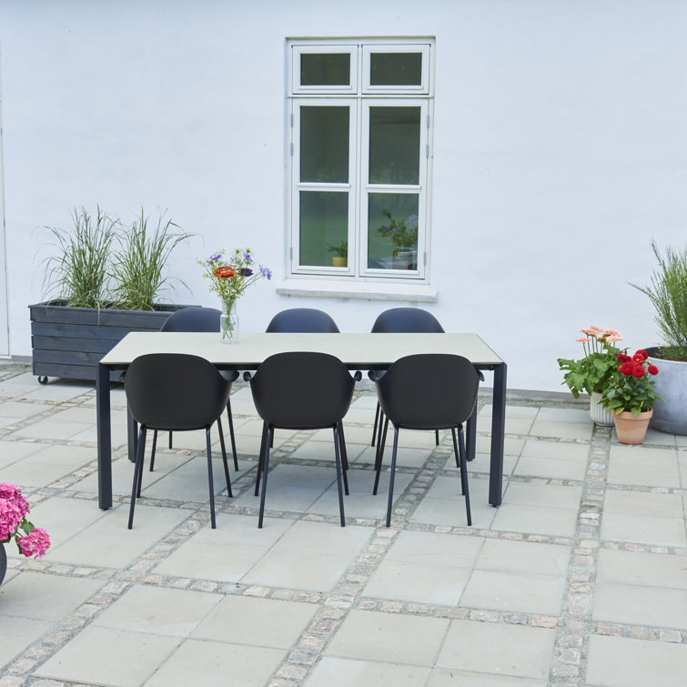 Baumbach 6 - Person Metal Patio Dining Set with Rectangular Table
