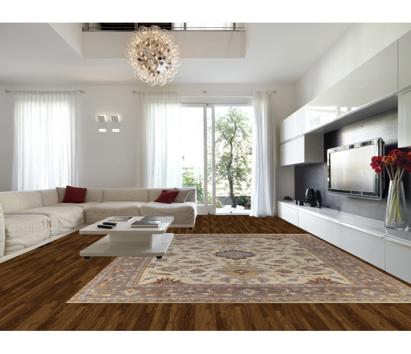 Tapis indien en laine Oushak Earth