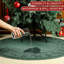 Tapis de sapin de Noël 35 po avec rebord de protection d'arbre de Noël résistant aux intempéries et support pour arbre de Noël de Spills Scratches
